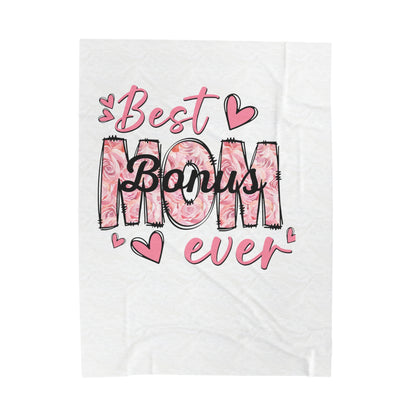 Best Bonus Mom Velveteen Plush Blanket