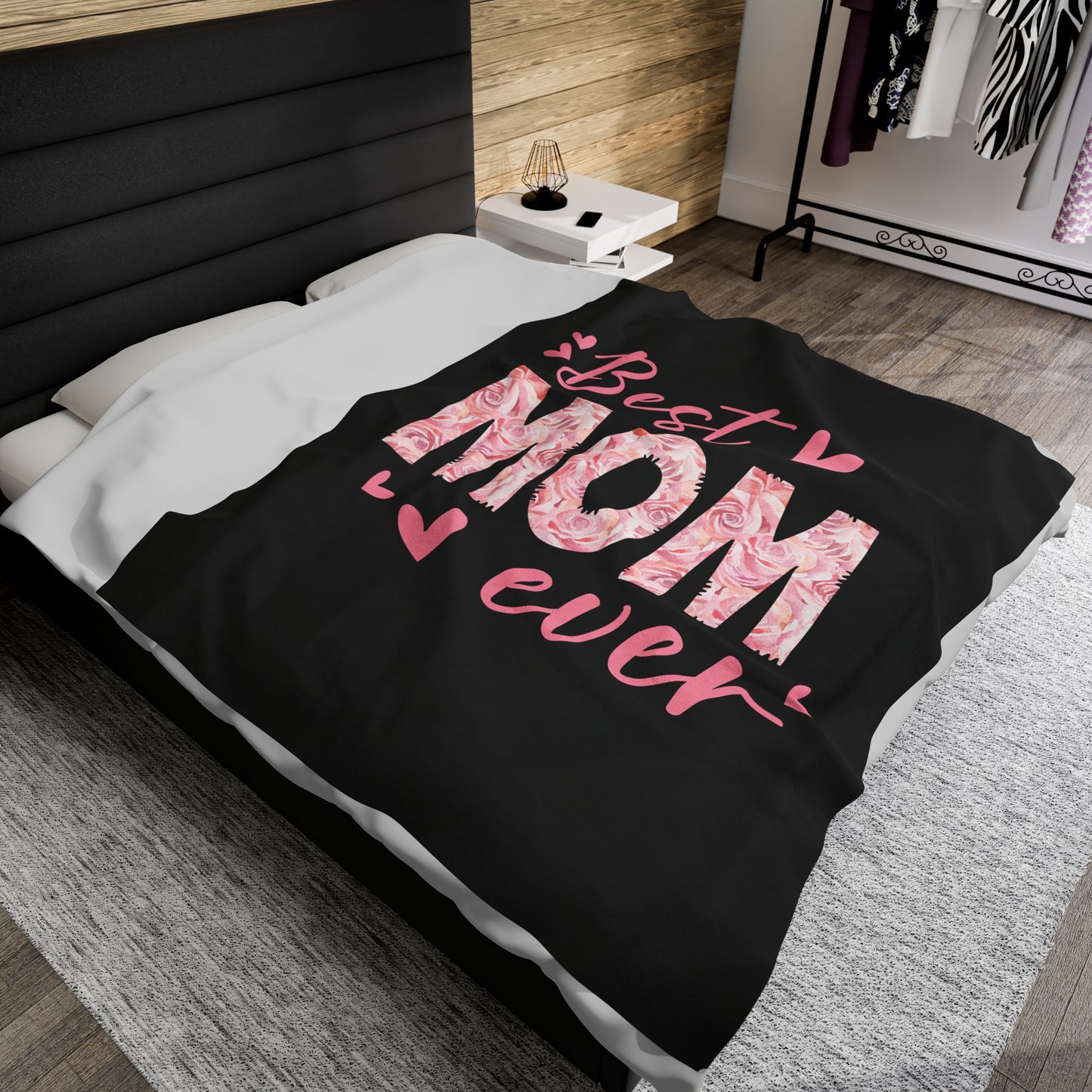 Best Mom Ever Velveteen Plush Blanket