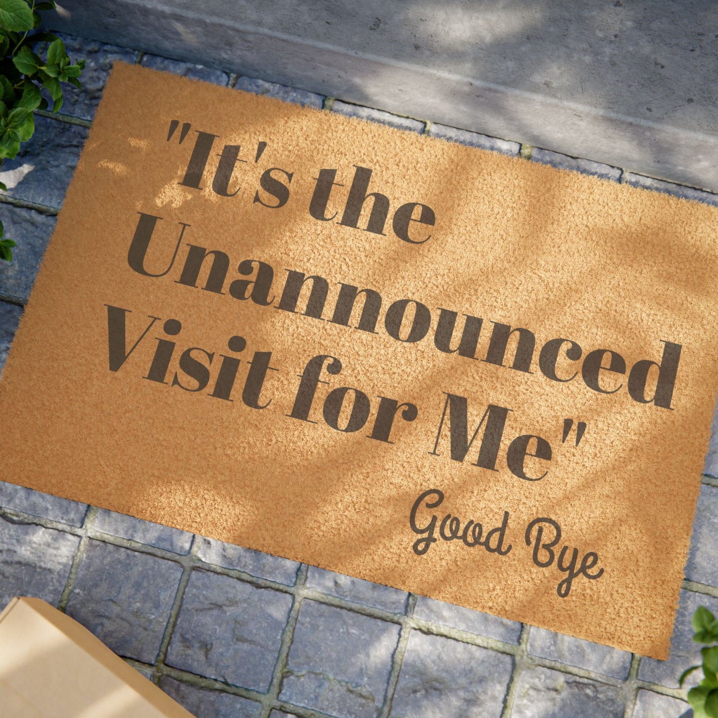 "It's the Unannounced Visit For Me" Good Bye Unwelcoming Doormat