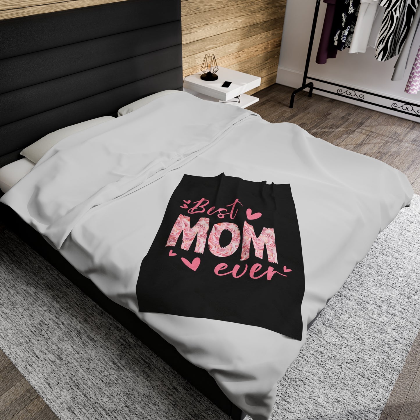 Best Mom Ever Velveteen Plush Blanket