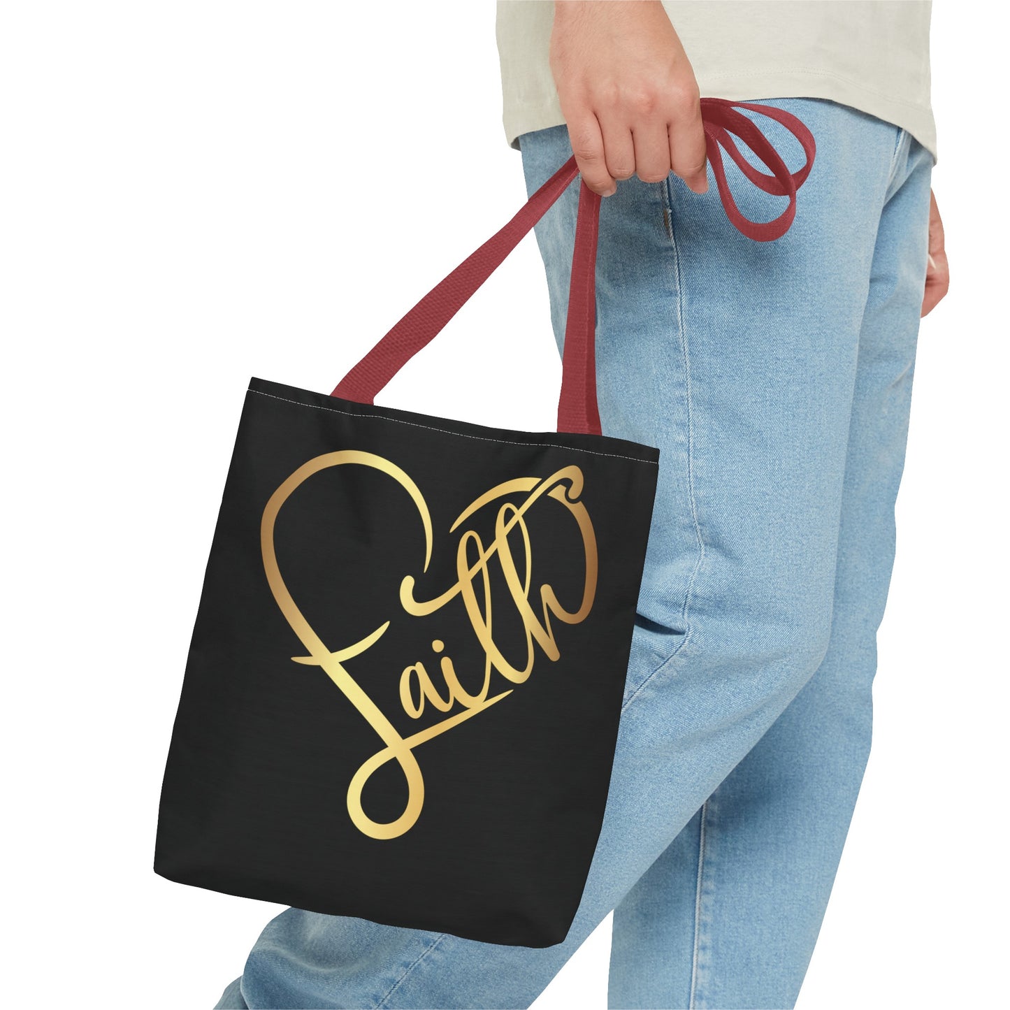 Faith Heart Tote Bag (AOP)