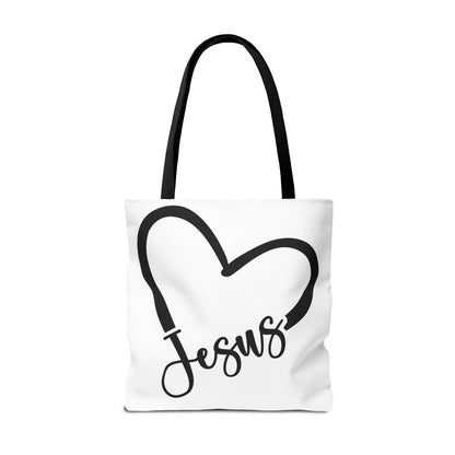 Jesus Heart Tote Bag (AOP)