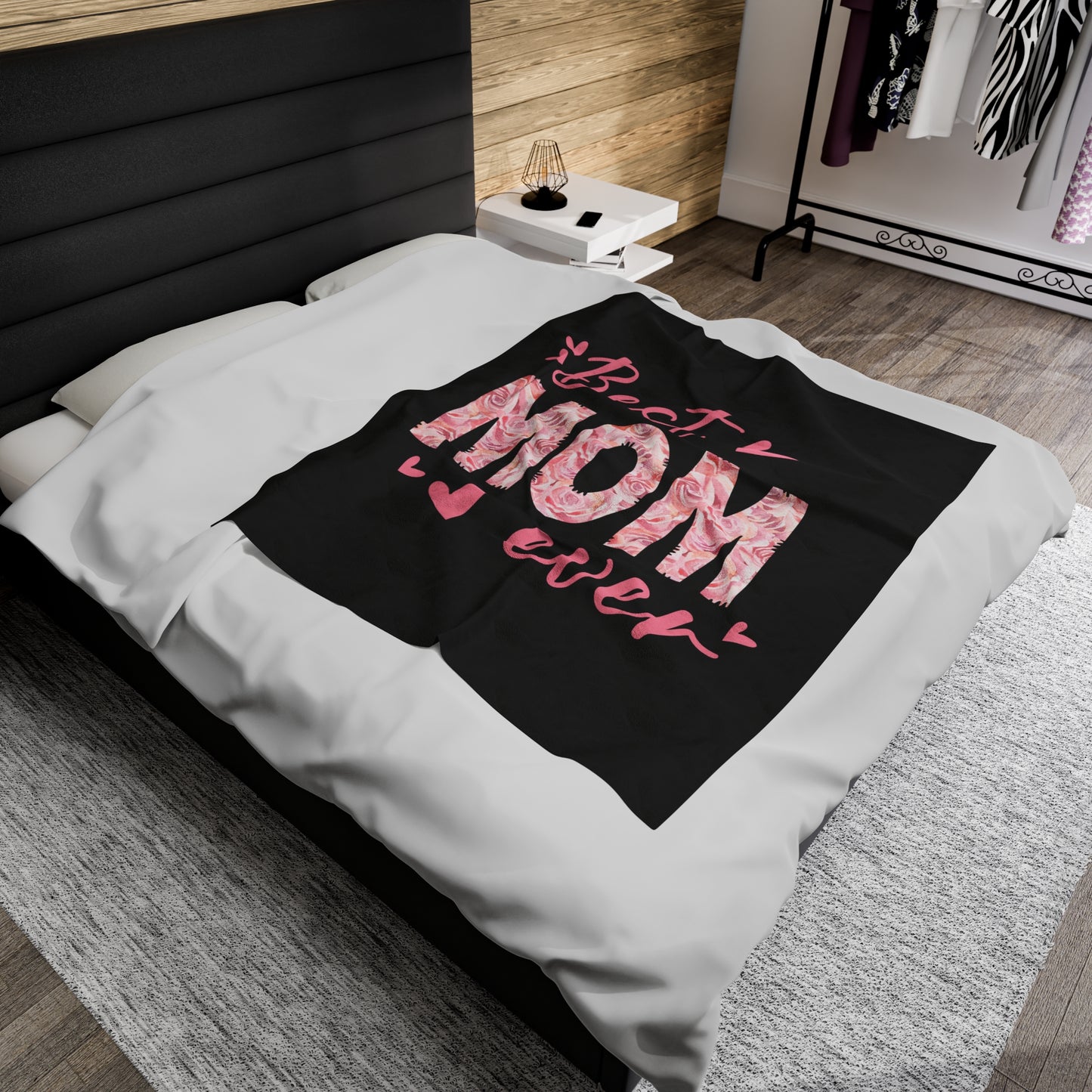 Best Mom Ever Velveteen Plush Blanket