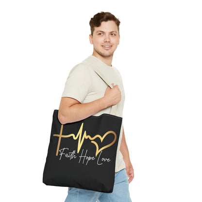 Faith Love And Hope  Life Line Tote Bag (AOP)