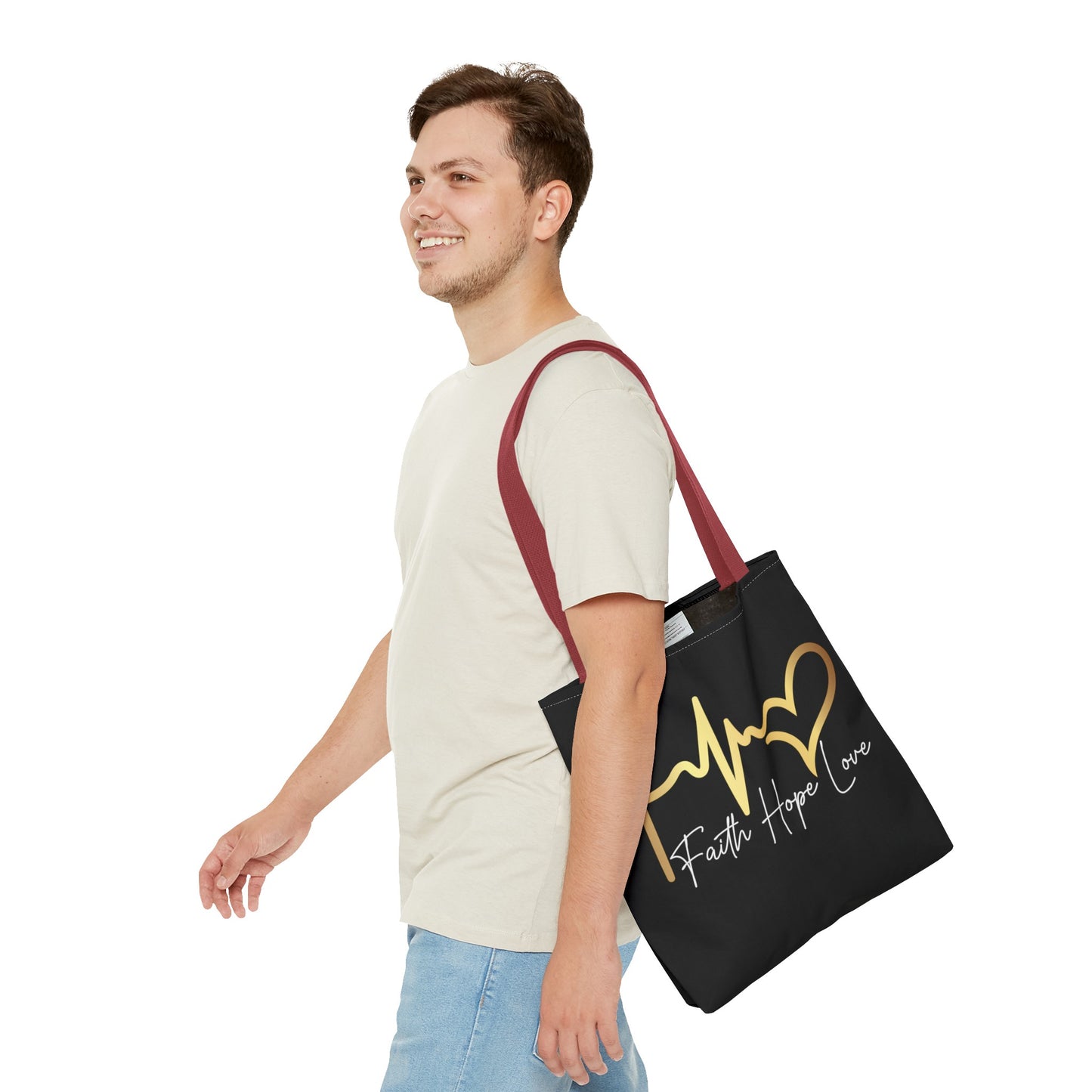 Faith Love And Hope  Life Line Tote Bag (AOP)