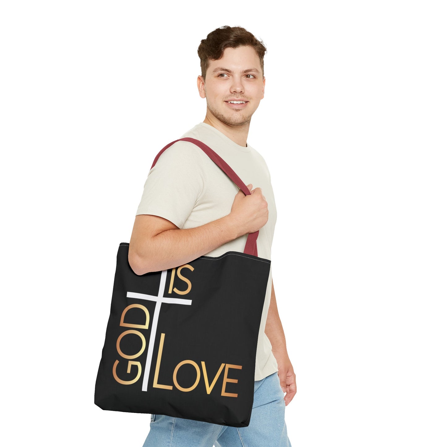 God Is Love Tote Bag (AOP)